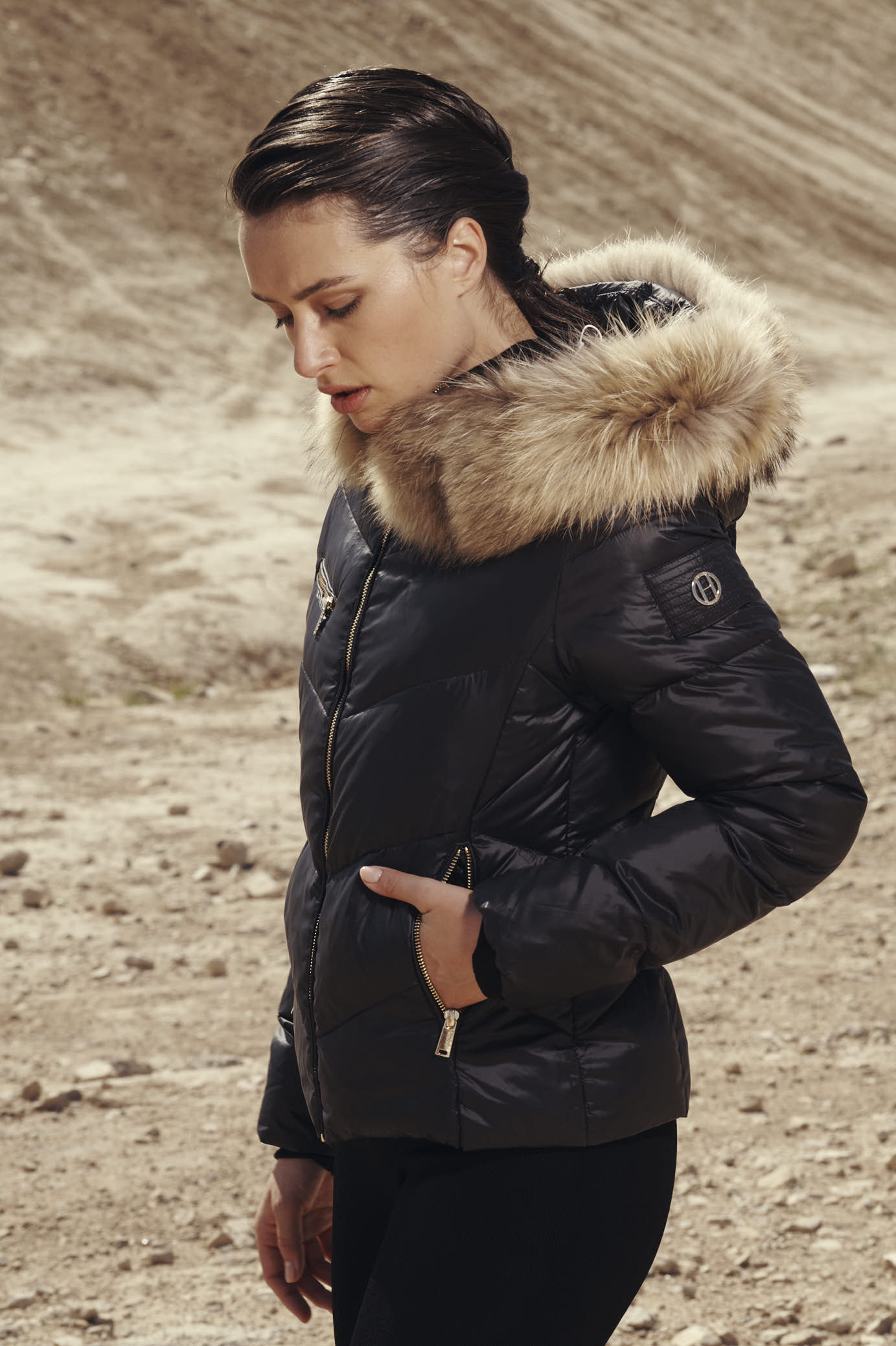 HOLLIES Nathalie DunJacka Svart/Natur