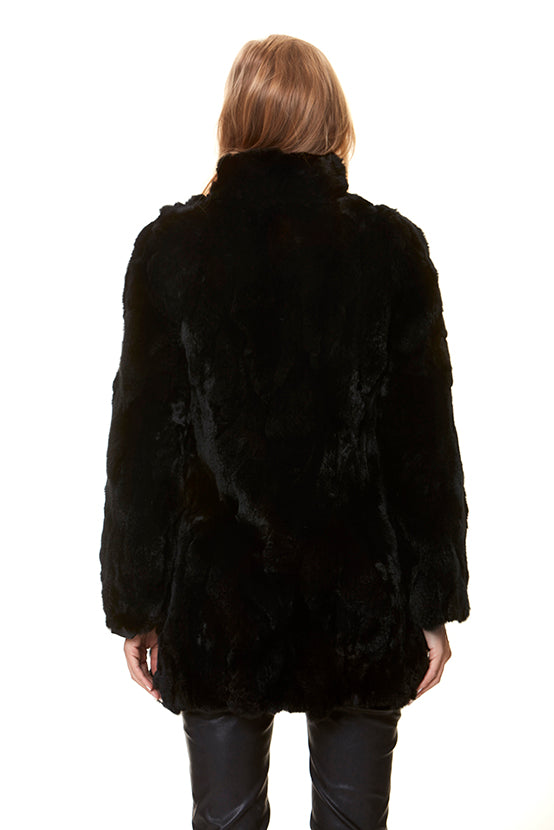 HOLLIES Annika Pälsjacka Rex Svart