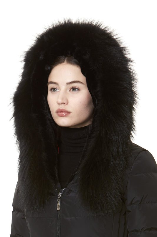 Subwaykrage Päls Svart