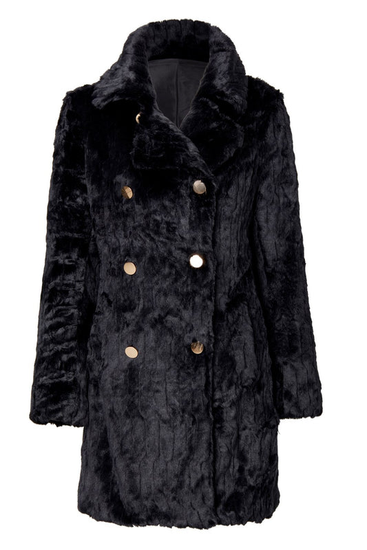 HOLLIES Monica Faux fur Svart