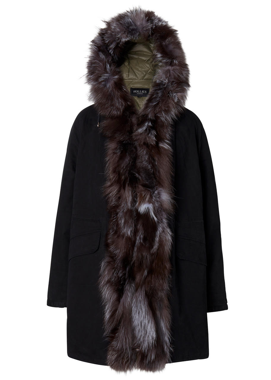 HOLLIES Milano Parkas Black/Silver fox