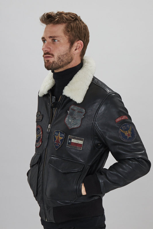 HOLLIES Air Force Skinnjacka Herr Svart