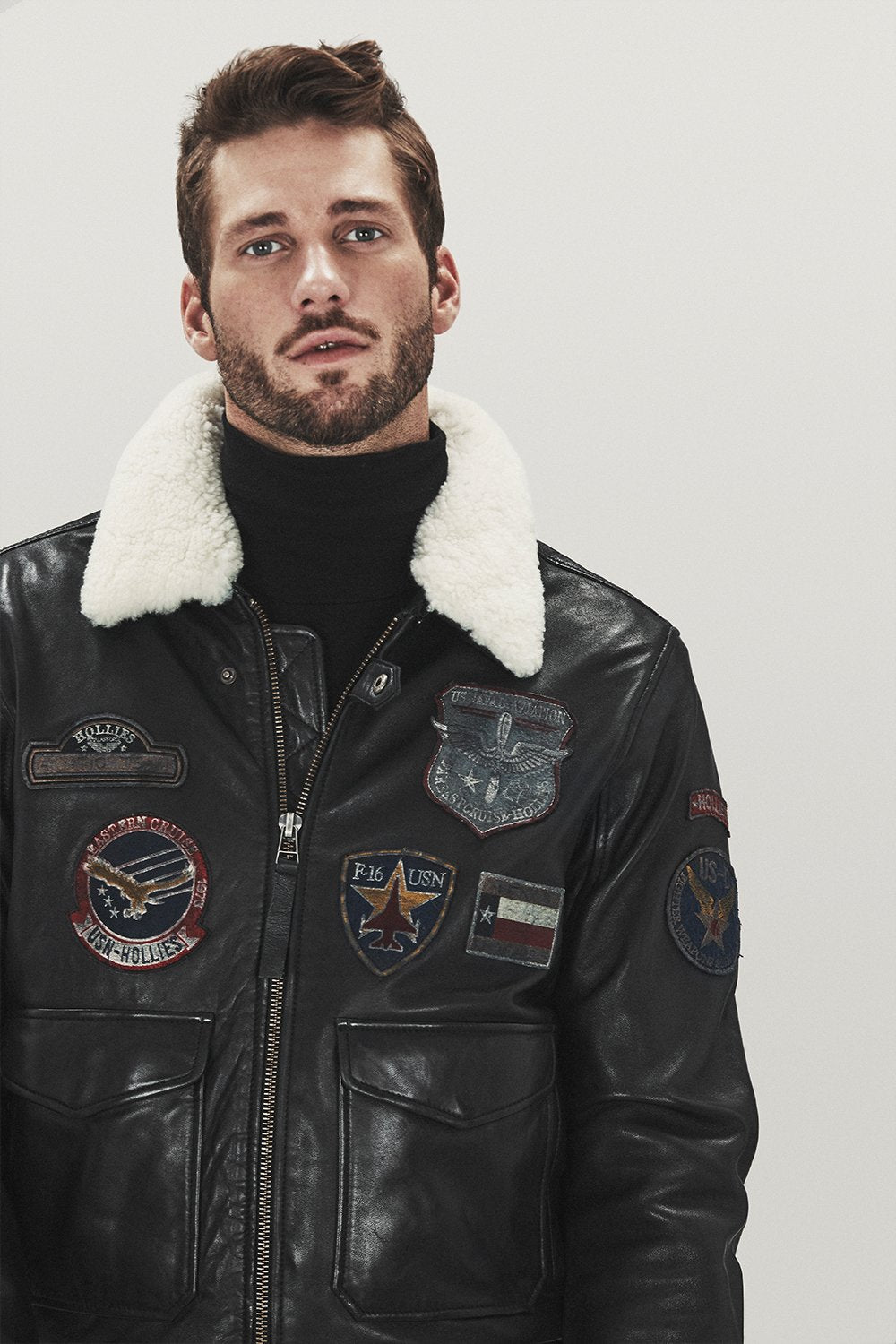 HOLLIES Air Force Skinnjacka Herr Svart