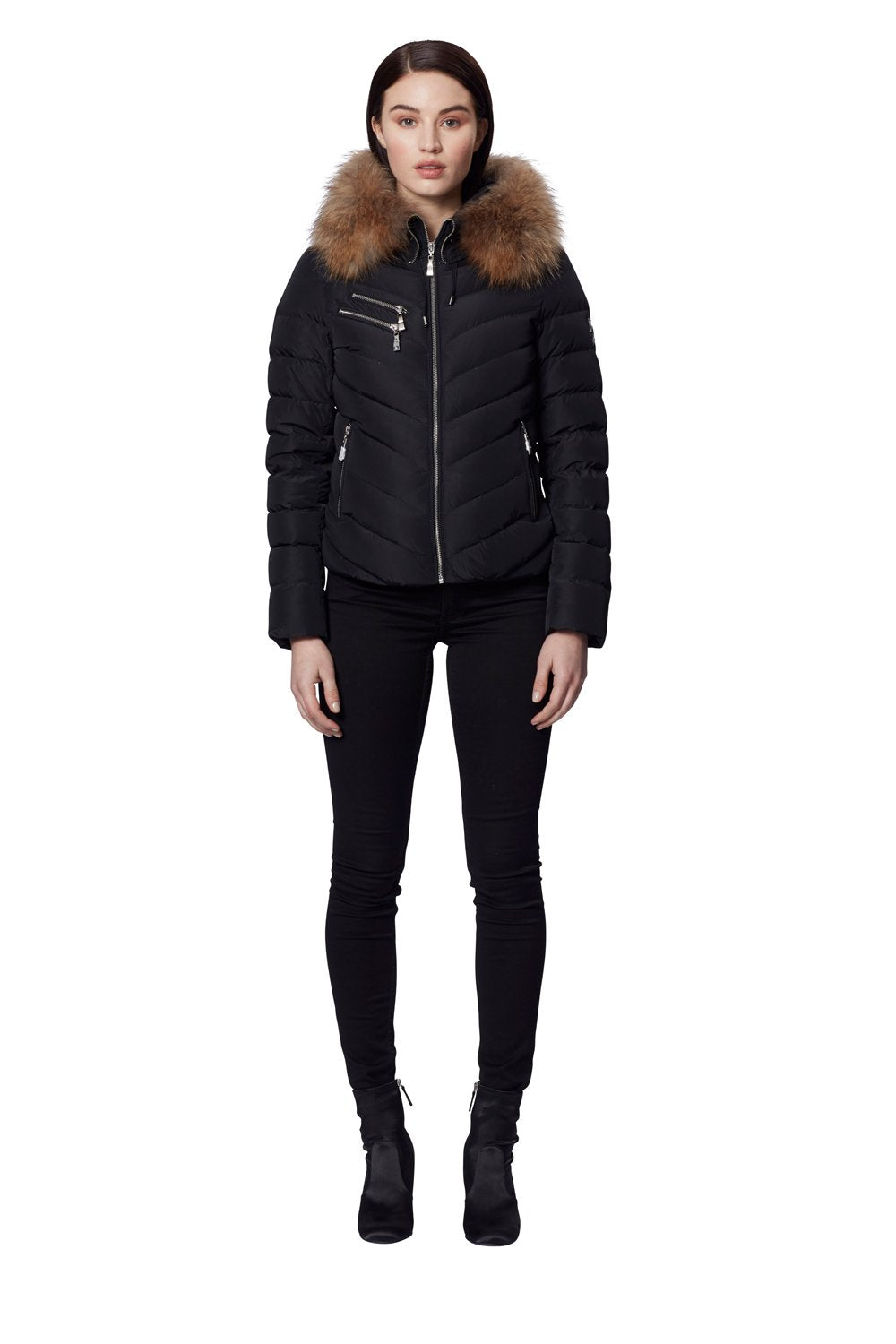 HOLLIES Chatel Jacka Silver Svart/Natur