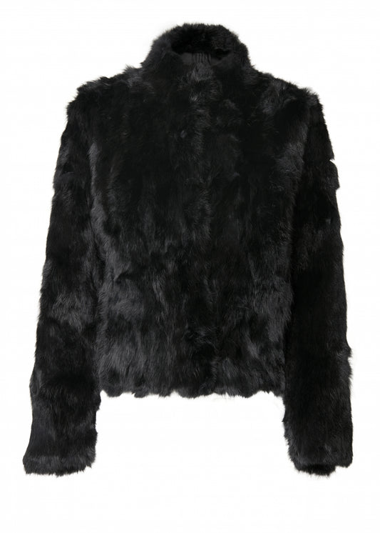HOLLIES Amanda Pälsjacka Rabbit Svart