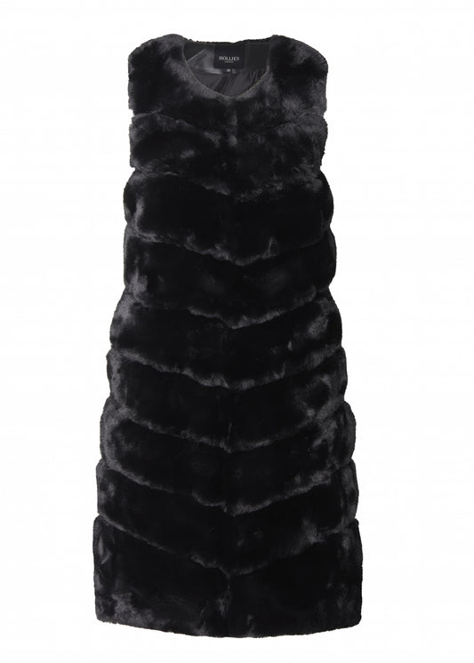 HOLLIES Emma Faux fur Väst Svart