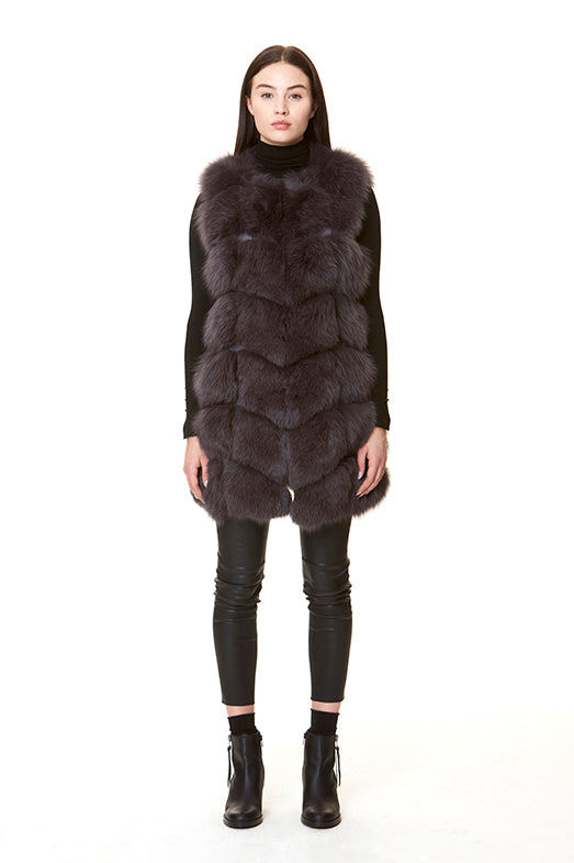 HOLLIES Gigi Pälsväst Gråbrun