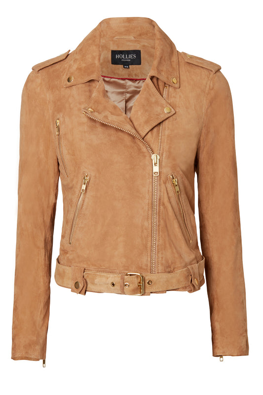 HOLLIES Taylor Suede Jacket Sand