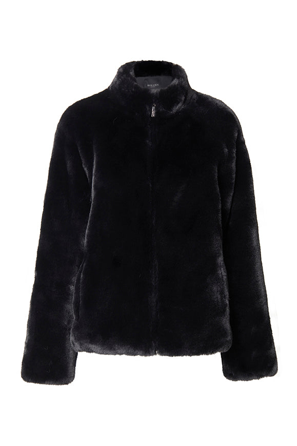 HOLLIES Mandy Faux fur Svart